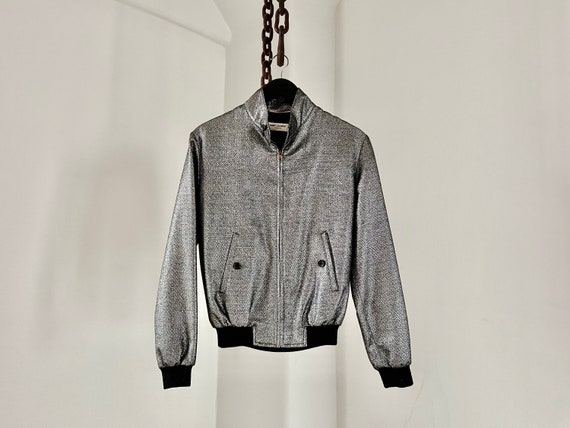 YSL - Saint Laurent Paris Silver Metallic Jacquard Short