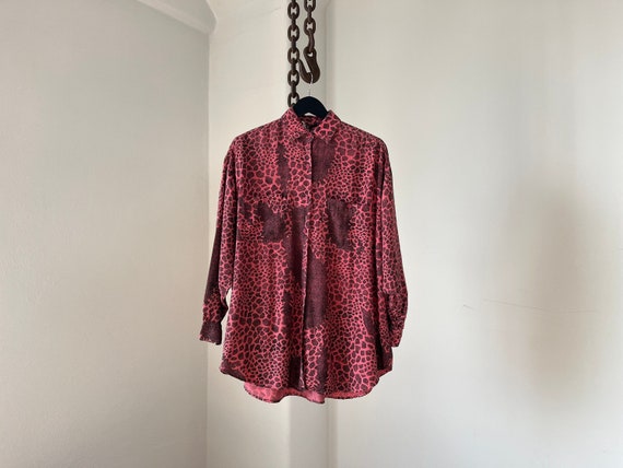 Leopard Snake Graphic all over printed Button dow… - image 1