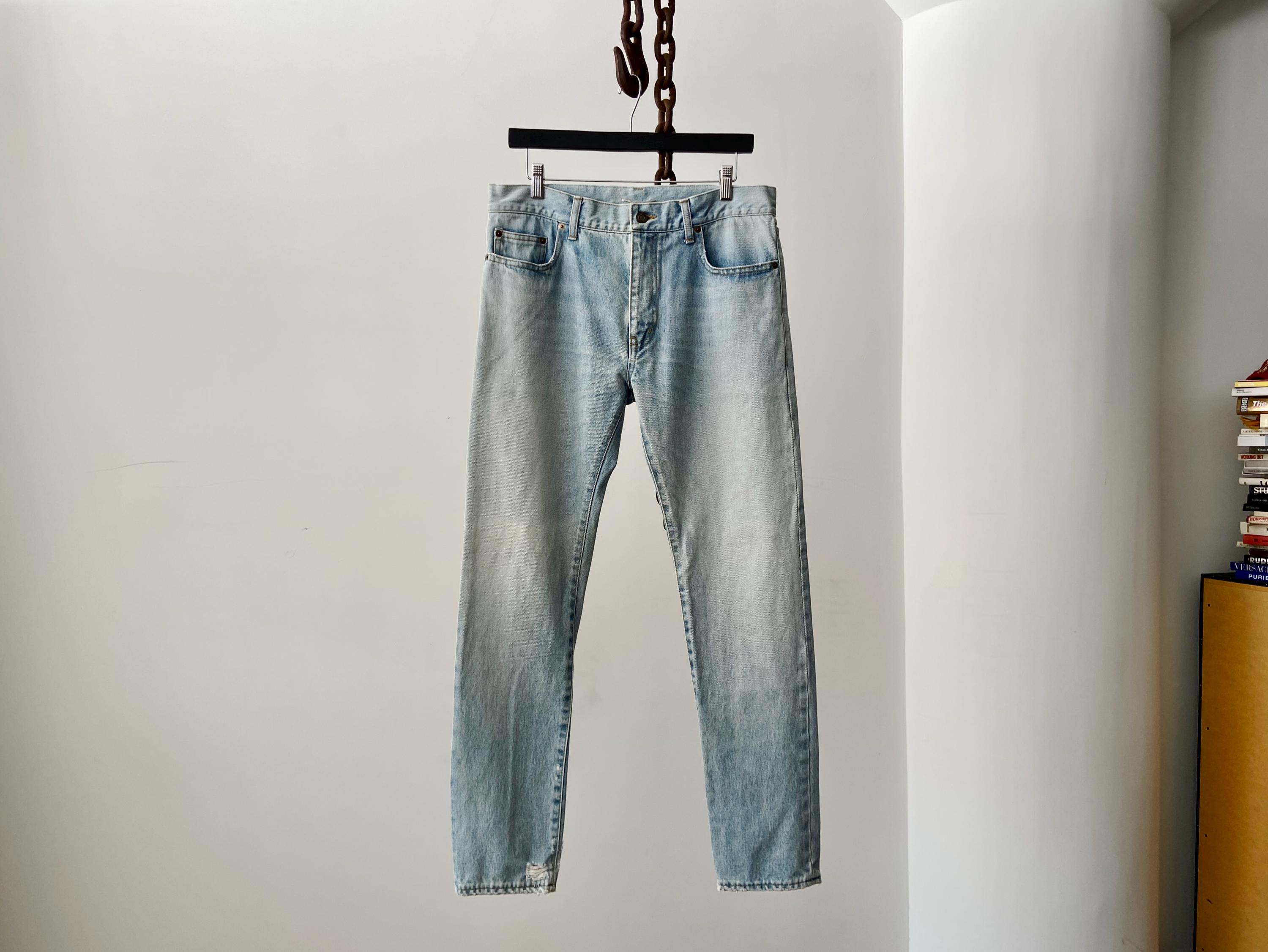 Saint Laurent Paris Vintage Wash Denim Jeans - Hedi Slimane - 34 Waist