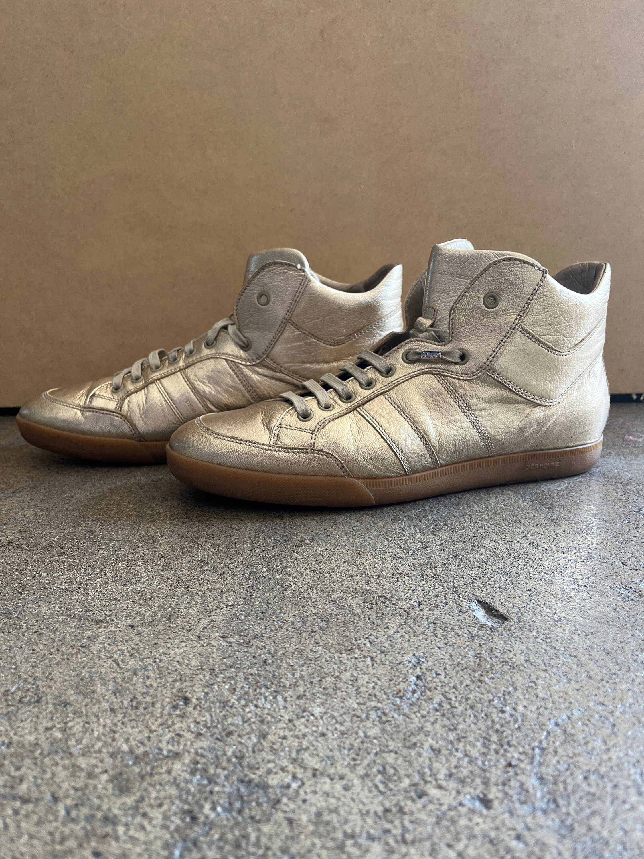 Dior Cannage Leather High Top Sneakers Shoes Women Size 36