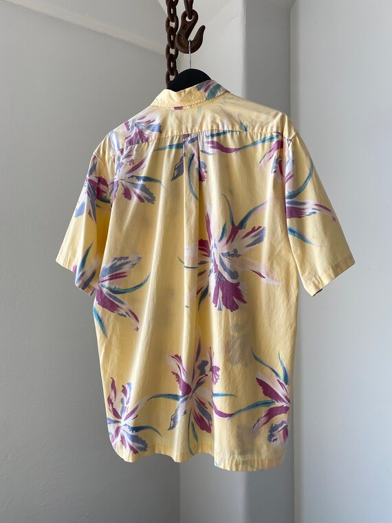 Reyn Spooner Hibiscus Hawaiian Cotton Yellow Polo… - image 6