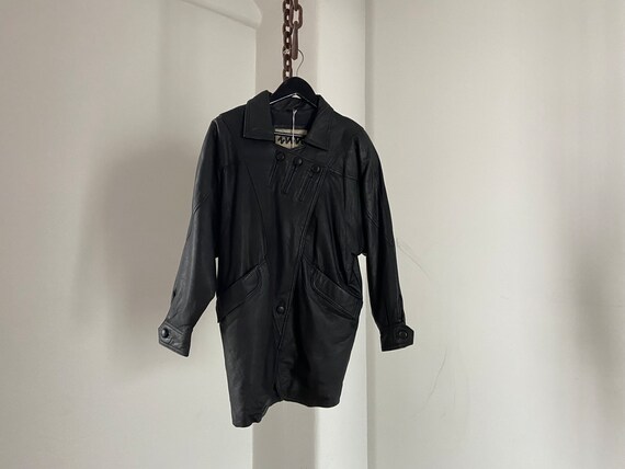 Vintage 80s Plantation Issey Myake inn by Paskin Black Leather 