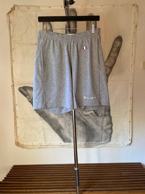 Champion 80s Grey Melange Fleece Shorts - image 1