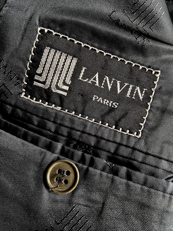 Lanvin Paris Designer Black Wool Mohair Peak Lape… - image 6