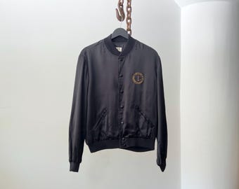 Saint Laurent Black Satin Souvenir Bomber Jacket - Hollywood Palladium 2016