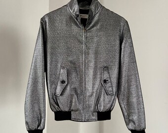 YSL - Saint Laurent Paris Silver Metallic Jacquard Short