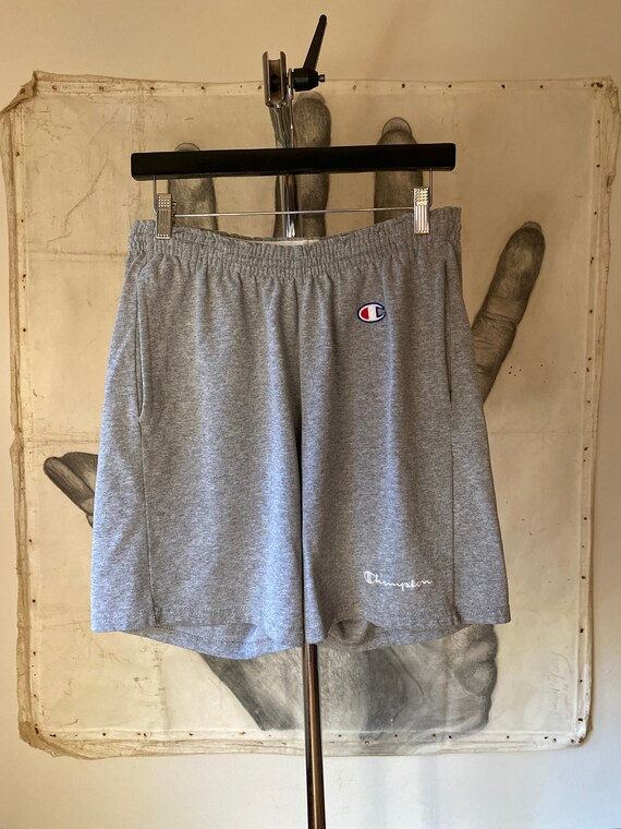 Champion 80s Grey Melange Fleece Shorts - image 2