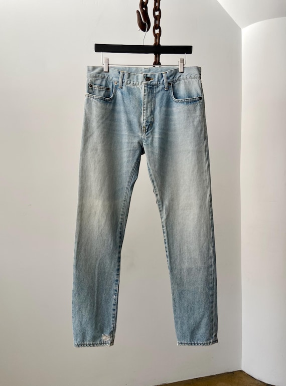 Saint Laurent Paris Vintage Wash Denim Jeans - Hedi Slimane