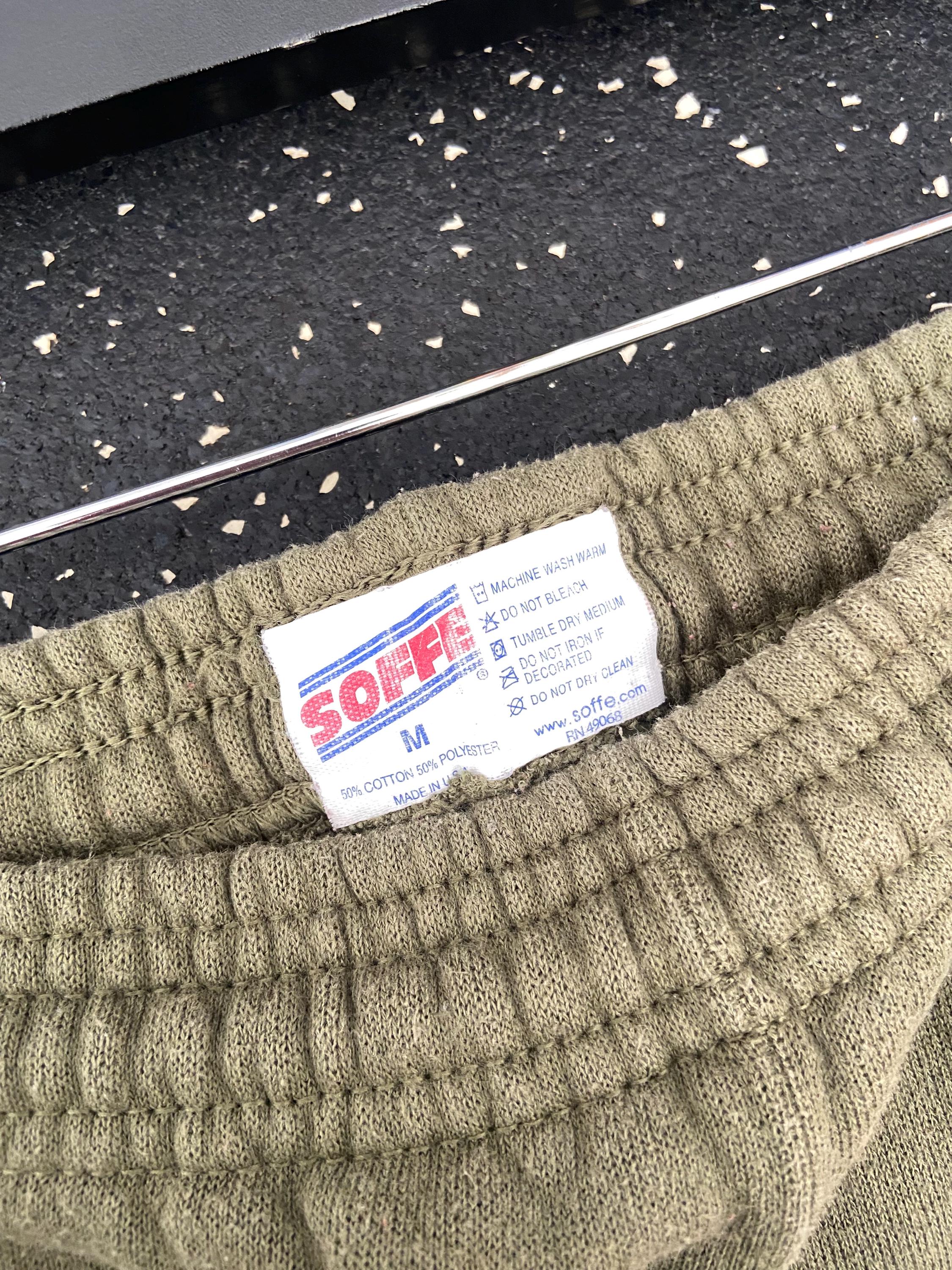 Vintage Olive Green USMC Marine Elastic Waist Cuff Sweat Pants 