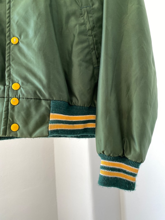 Hockey Player Green Teddy Souvenir Jacket / size L - image 5