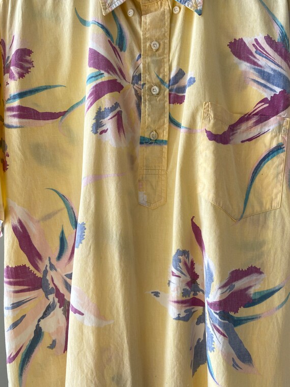 Reyn Spooner Hibiscus Hawaiian Cotton Yellow Polo… - image 3