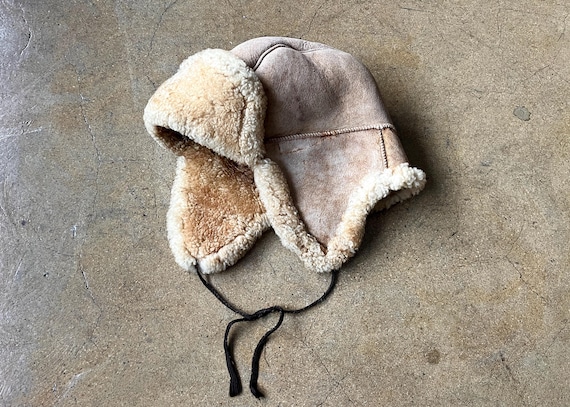 Brown Shearling Skin With Faux Fur Trim Winter Hat The Olie Shearling Sheepskin Hat in Brown: FurHatWorld.com main image 3