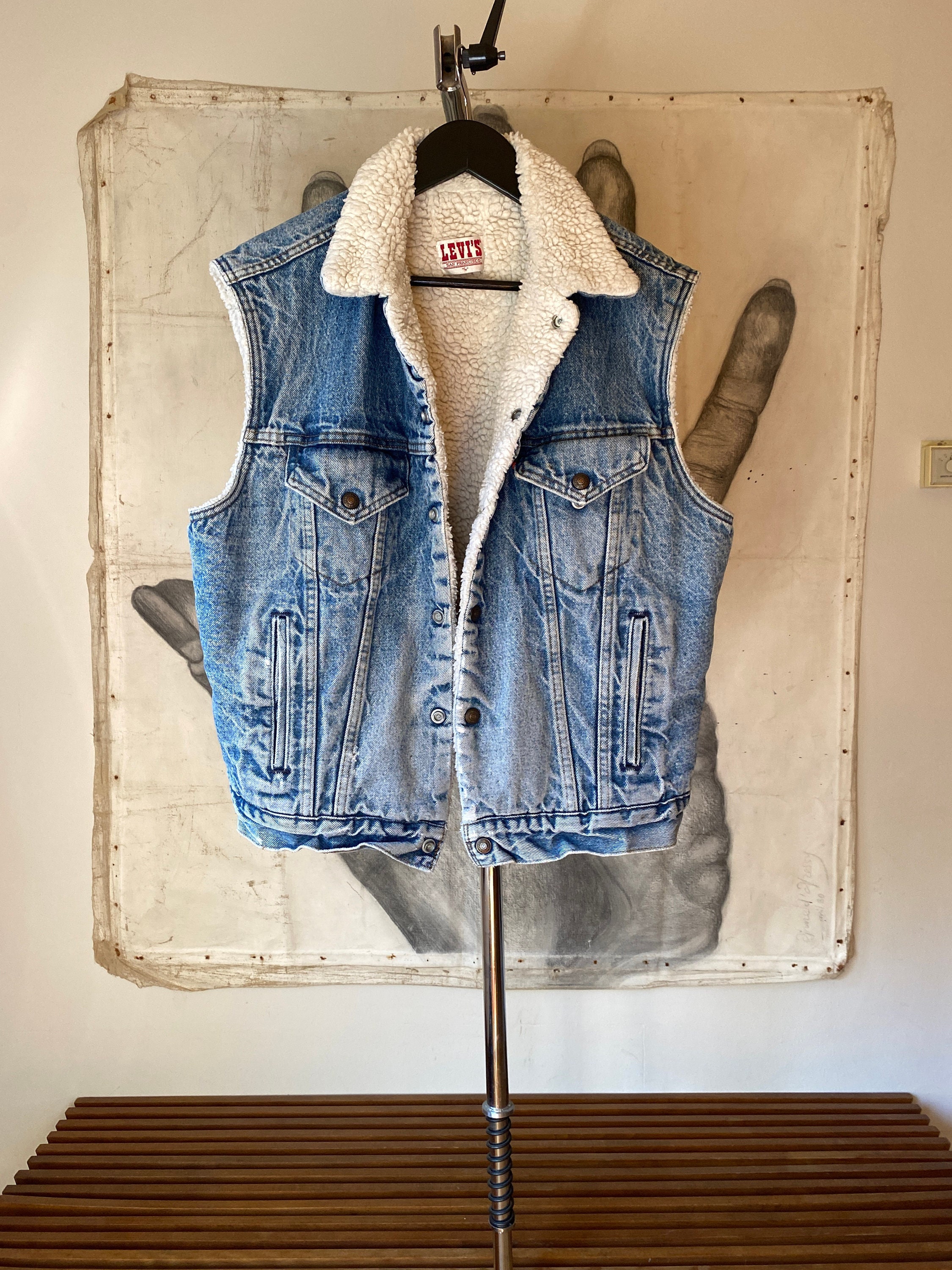 LEVI'S SAN FRANCISCO Sleeveless Denim Jacket With Cosy - Etsy UK