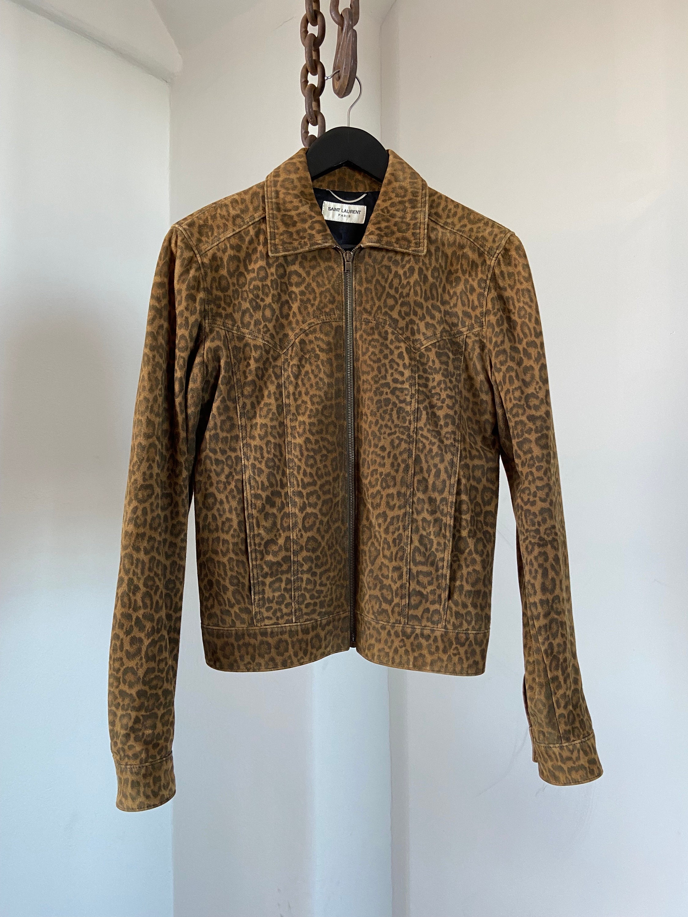YSL Saint Laurent Paris Suede Leather Trucker Western