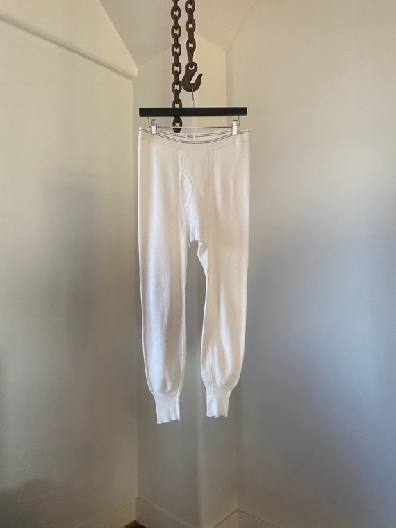 White Piqué Long Johns Sears Mens Store / size L