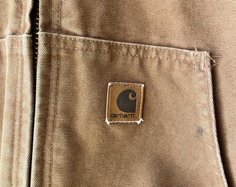 Vintage Brown Ginger Carhartt J130 Hooded Zip-up Bomber Jacket