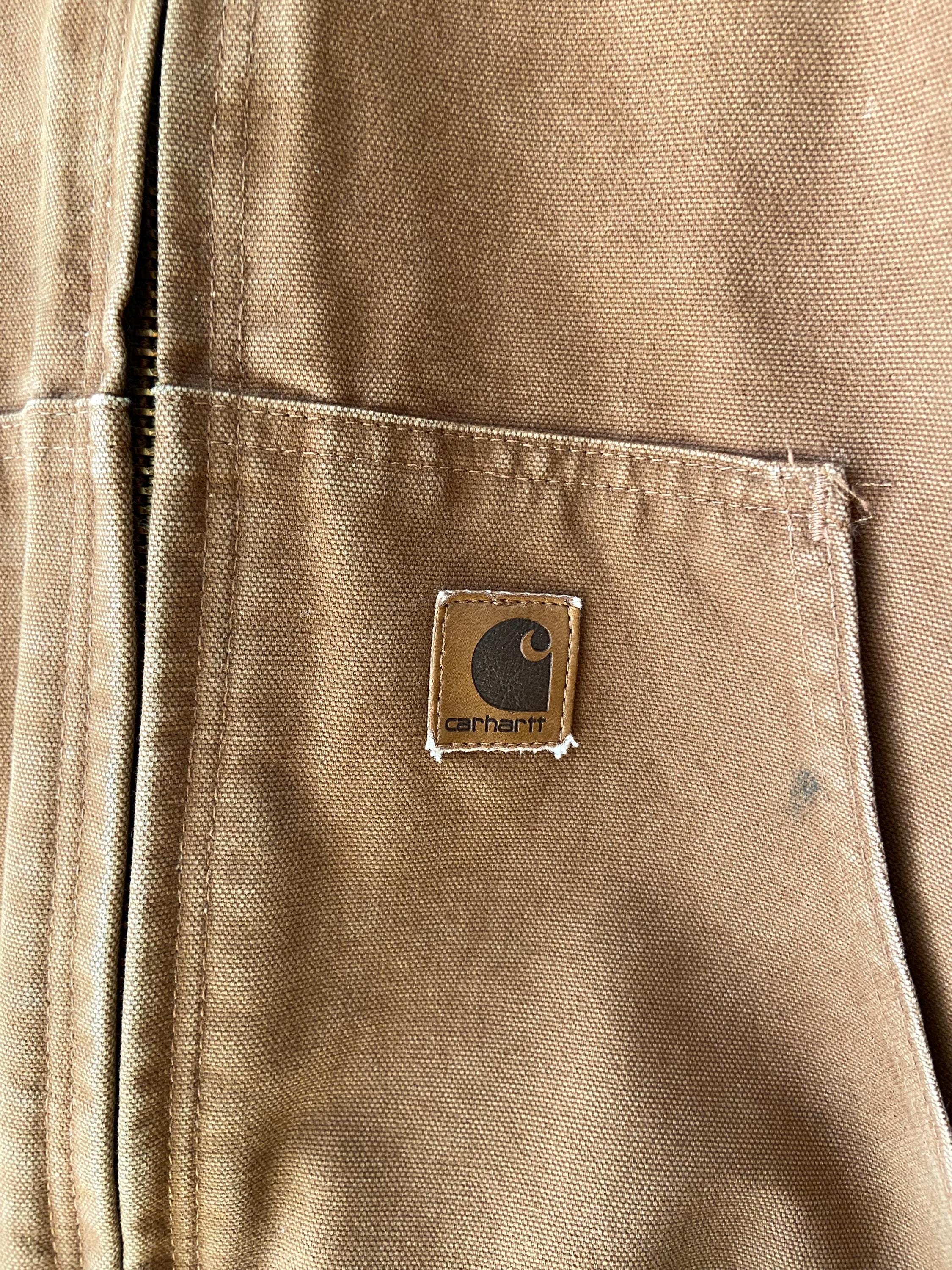 Vintage Brown Ginger Carhartt J130 Hooded Zip-up Bomber Jacket