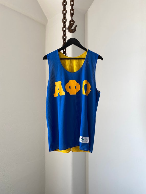 Mesh Nylon Blue Yellow Sports Tank Top