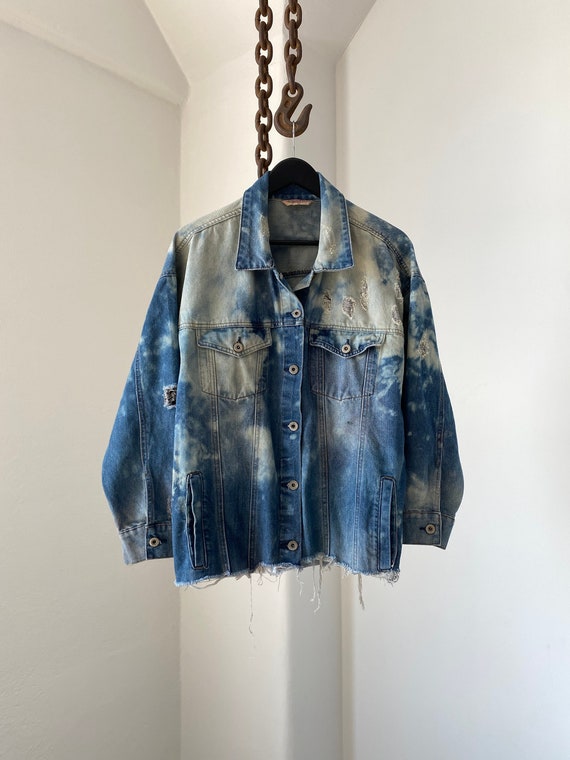 Highway XL Cut Out Bleach and Distressed Blue Deni