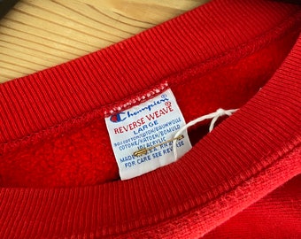 Vintage 90s Red Champion Reverse Weave Crewneck Sweatshirt Size L