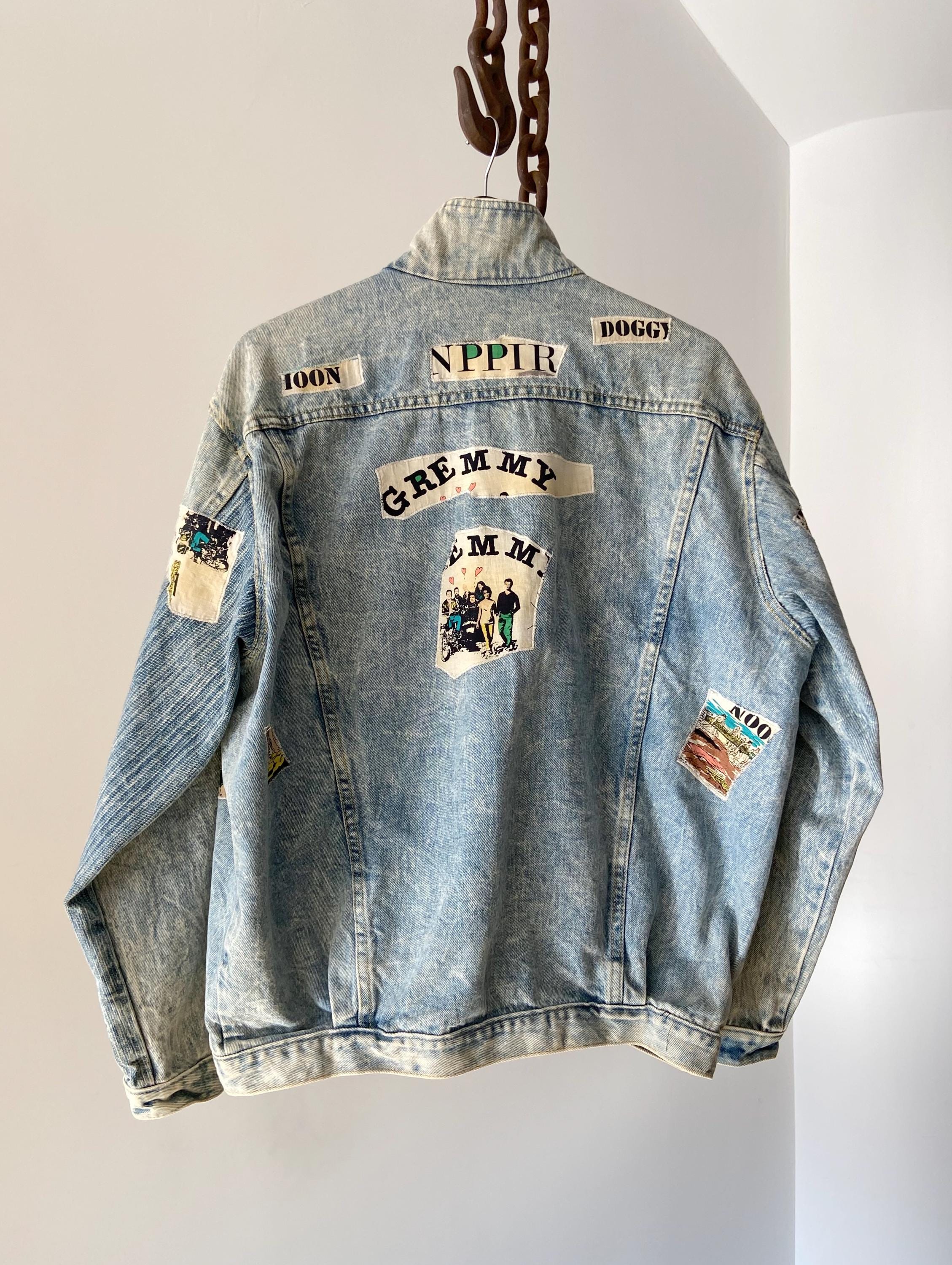 VTG 80s Malibu USA Acid Wash Denim Jacket + Jeans Set With Patches