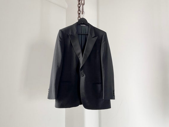 Lanvin Paris Designer Black Wool Mohair Peak Lape… - image 2