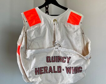 Vintage Canvas Paper Boy Vest: Quincy Herald-whig, Reflective