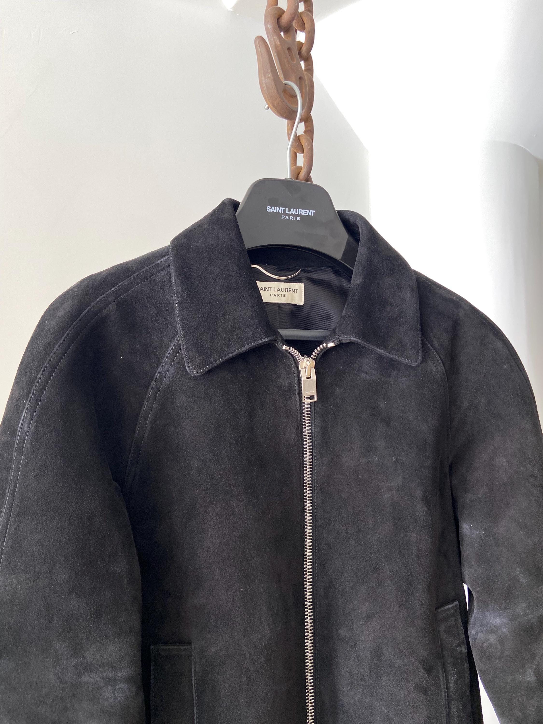 ヴィンテージ ブラック スエード YSL サンローラン パリ ジップアップ