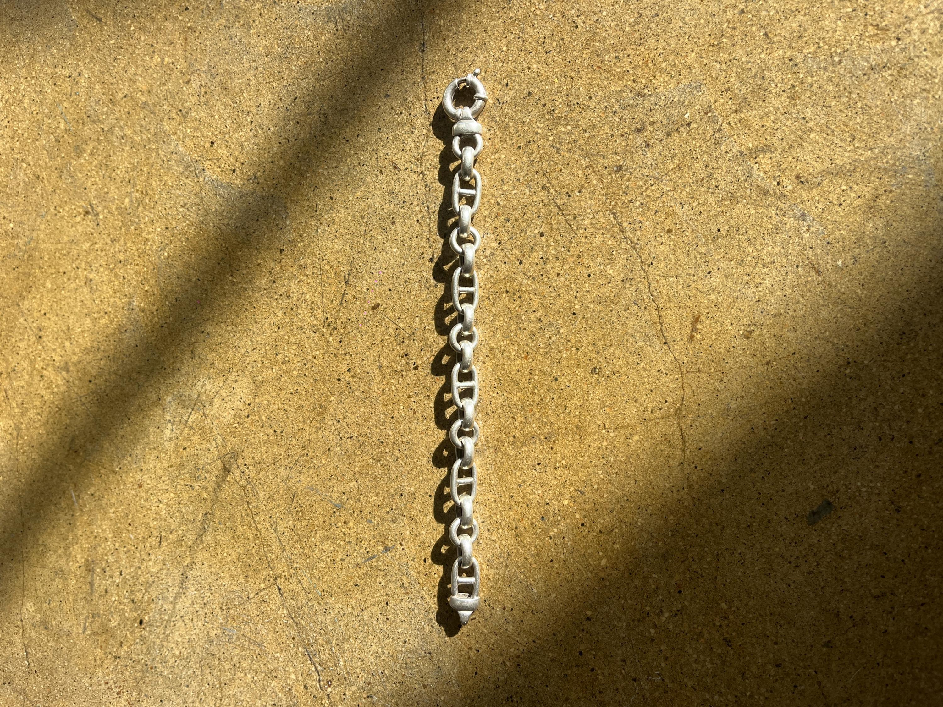 Rare 925 Silver Vintage Thick Anchor Style Chain Bracelet ~ Length 