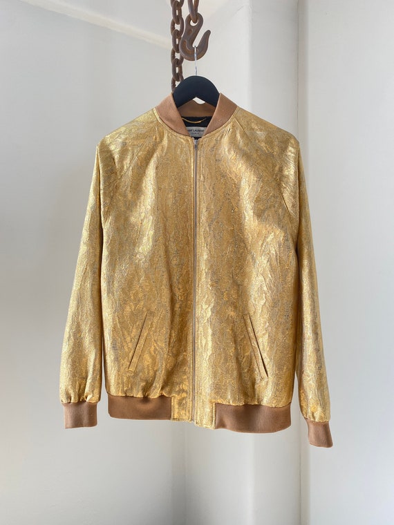 Yves Saint Laurent Gold Lamé Teddy Jacket / Uniqu… - image 3