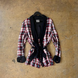 Vintage 50s Richman Brothers Tartan Plaid Shawl Collar Robe – Medium