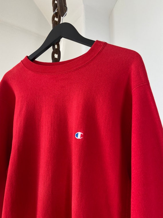 Vintage 90s Red Champion Reverse Weave Crewneck Sweatshirt