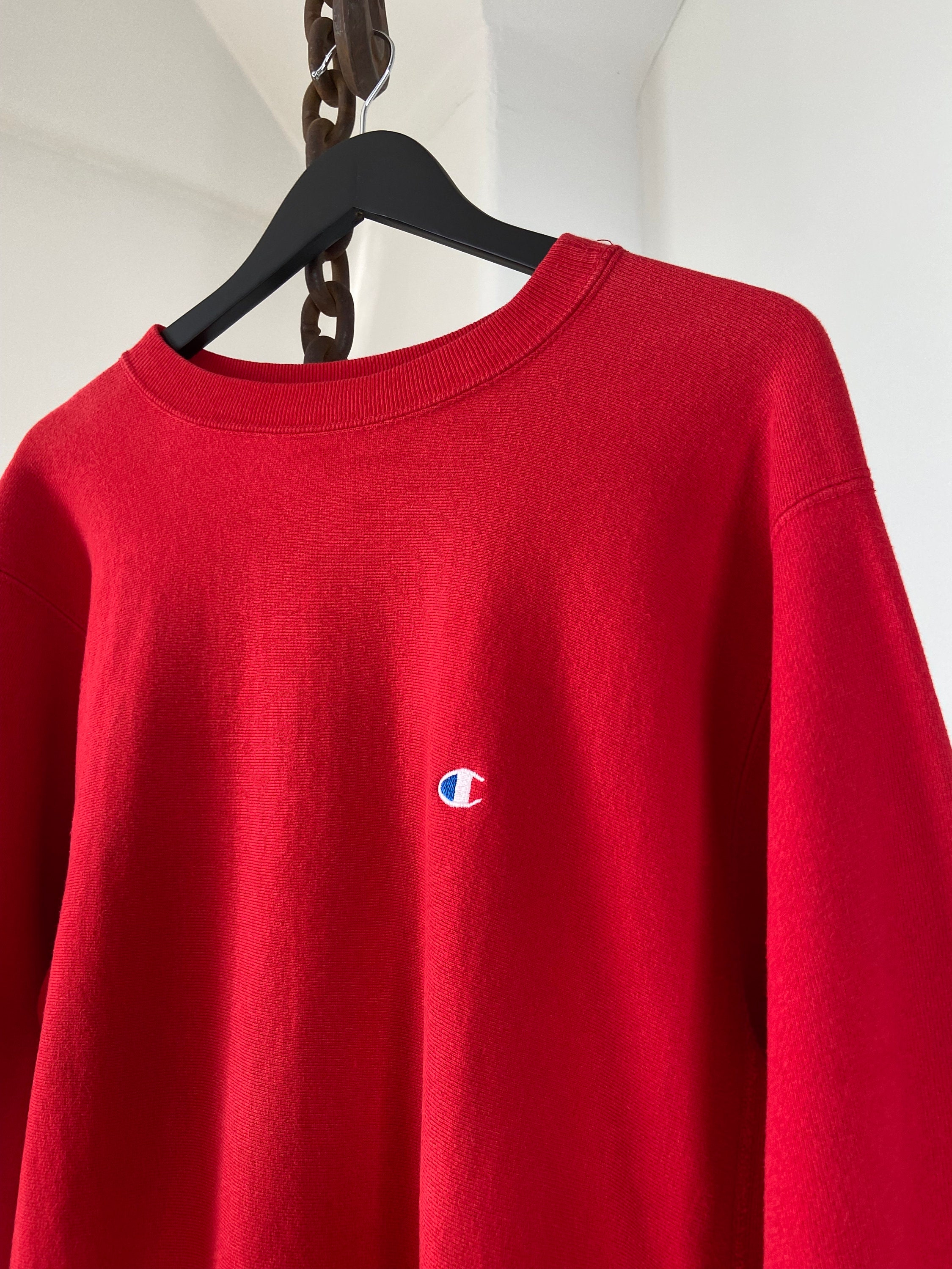 Vintage 90s Red Champion Reverse Weave Crewneck Sweatshirt Size L
