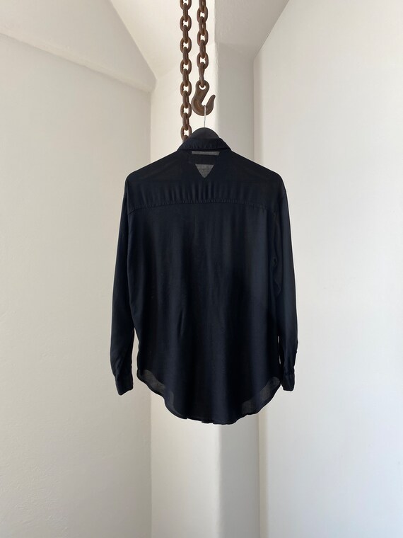 80s Black Embroidered Sequins Shirt / brand QUIZZ - image 7