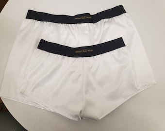 His and her silky Satin boxer short and boy shorts bundle hand made in France perfect for gifts