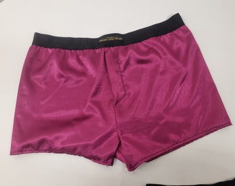 Calzoncillos bóxer de satén magenta para hombre, fabricados en Francia.