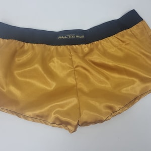 Womans GOLD  satin boy shorts, pajamas, french knickers made in france