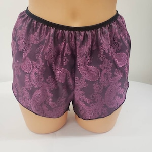 Womans Silk boy shorts paisley pattern made in France