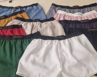 TEN mens linen boxer shorts bundle natural linen breathable handmade in France