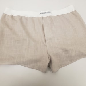 LINEN men boxer shorts with white elastic.