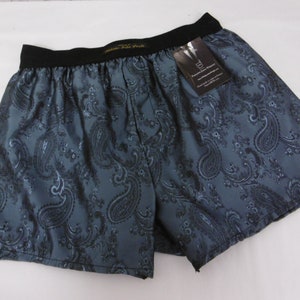 Super Rare Vintage MANSILK 90s Boxer Shorts 100% silk size large Paisley  soft