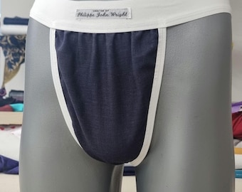 Herren Tanga NAVY Bio Leinen Slips Tanga wie Unterwäsche weich elastisch Mann Unterhose Tanga Slips für Freund freches Geschenk