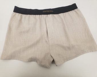 Three LINEN men boxer shorts bundle with black elastic.