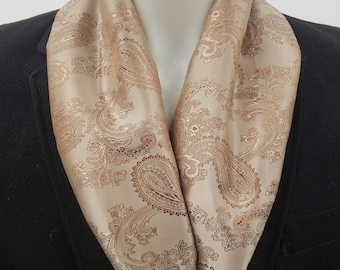 Double-sided pure Silk scarf with a paisley pattern "20X140 cm",Hand made in France