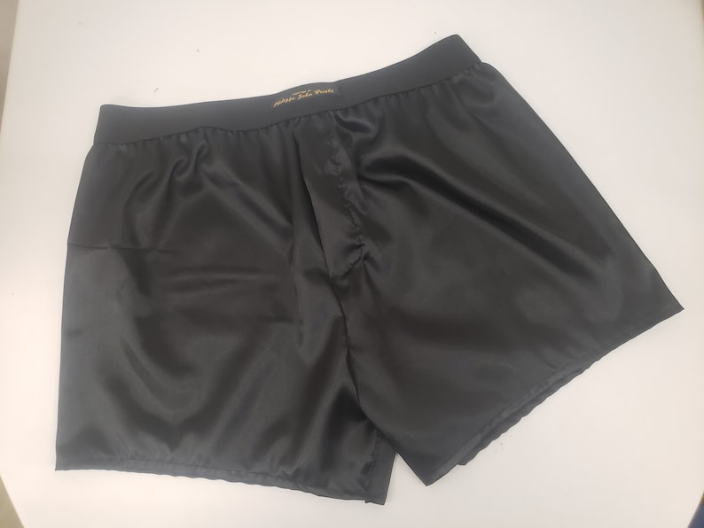 BLACK Silky Satin Boxer Shorts for Men Made in France Etsy