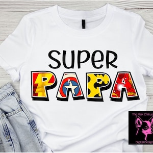 Design de sublimação Super Papa, download digital do Dia dos Pais, somente arquivo digital PNG
