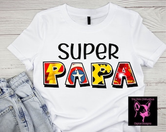 Super Papa sublimation design, Father's Day Digital Download, PNG Digital File Only