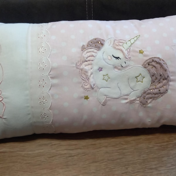 Kinderkissen rosa weiß mit und Flausch, Prinzessin Kissen, mit Namen personalisiert,Mädchen Kissen,Geburtskissen, Geburtstag ,Geschenk