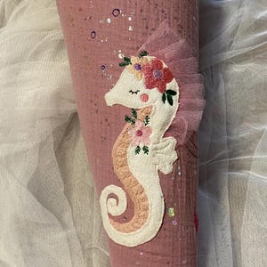 Geschwistertüte Seepferdchen,Tüte Glitzer Tüll, Kindergartentüte  Mädchen, Kita Tüte Prinzessinnen, TüteAbenteurerinnen,Zuckertüte