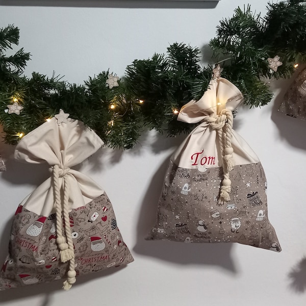 Adventssäckchen,Weinachten,Nikolaus,Geschenkbeutel, personalisiert für Kinder und Erwachsene